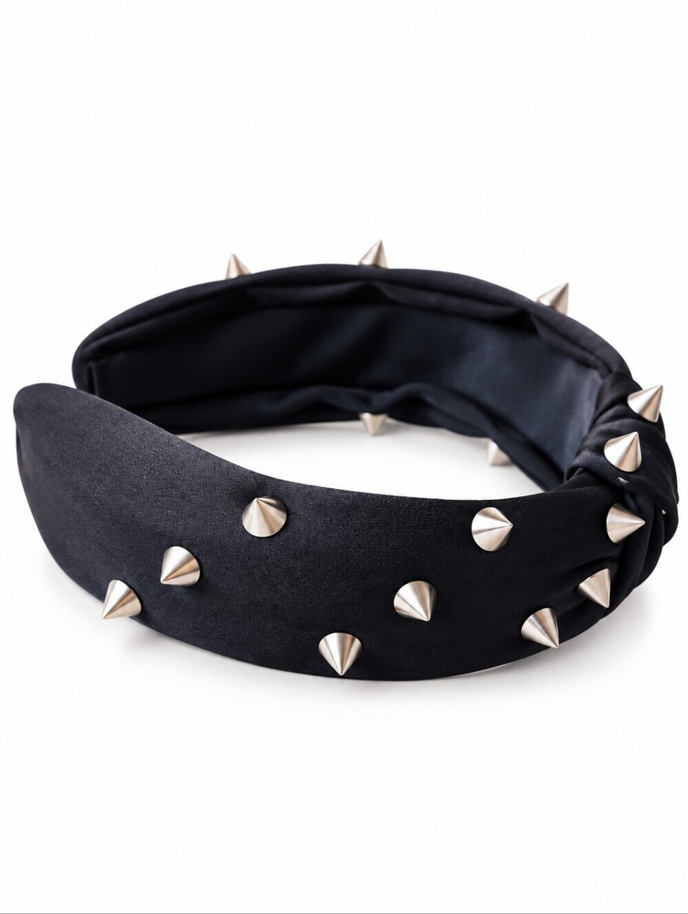 Black Knot Silver Spike Studded Headband - NIP - Picture 2 of 4